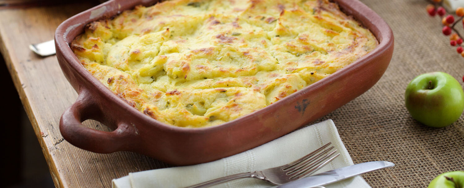 Recipes Cheesy Mashed Potato Gratin Applegate